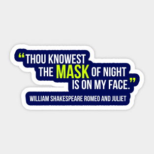 Shakespeare Quotes Mask Sticker